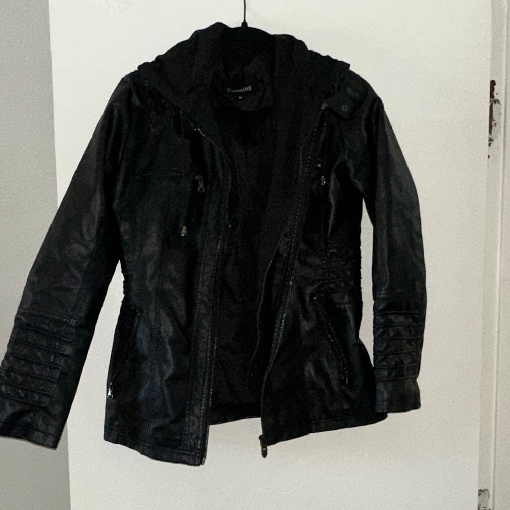 Trendy Black Leather Jacket for Women